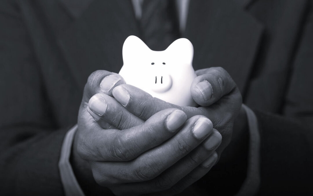 Hold both hand piggy bank